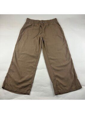 Willit Warm Brown Linen Blend Wide Leg Lounge Pant XL